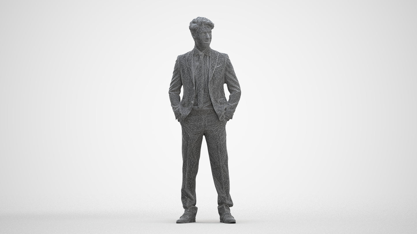 realistic 3D people man business, render-ready for V-Ray and Corona, FBX OBJ, three-quarter front view render
