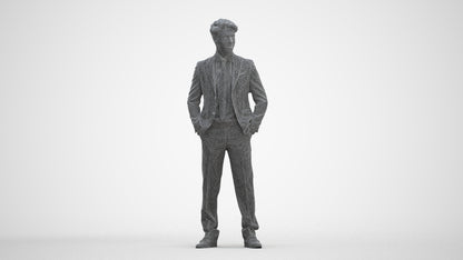 realistic 3D people man business, render-ready for V-Ray and Corona, FBX OBJ, three-quarter front view render