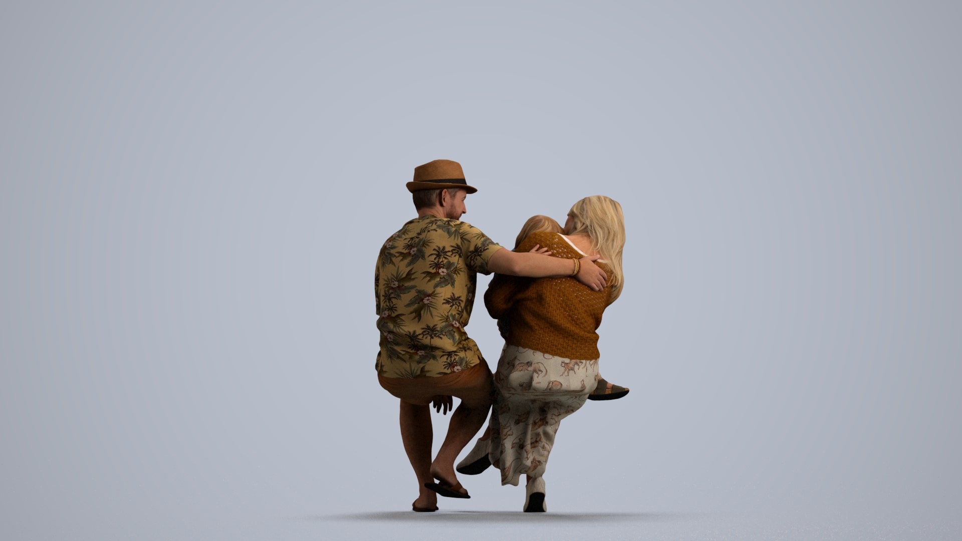 scanned 3D girl kids, photogrammetry people for Enscape and V-Ray, front view render
