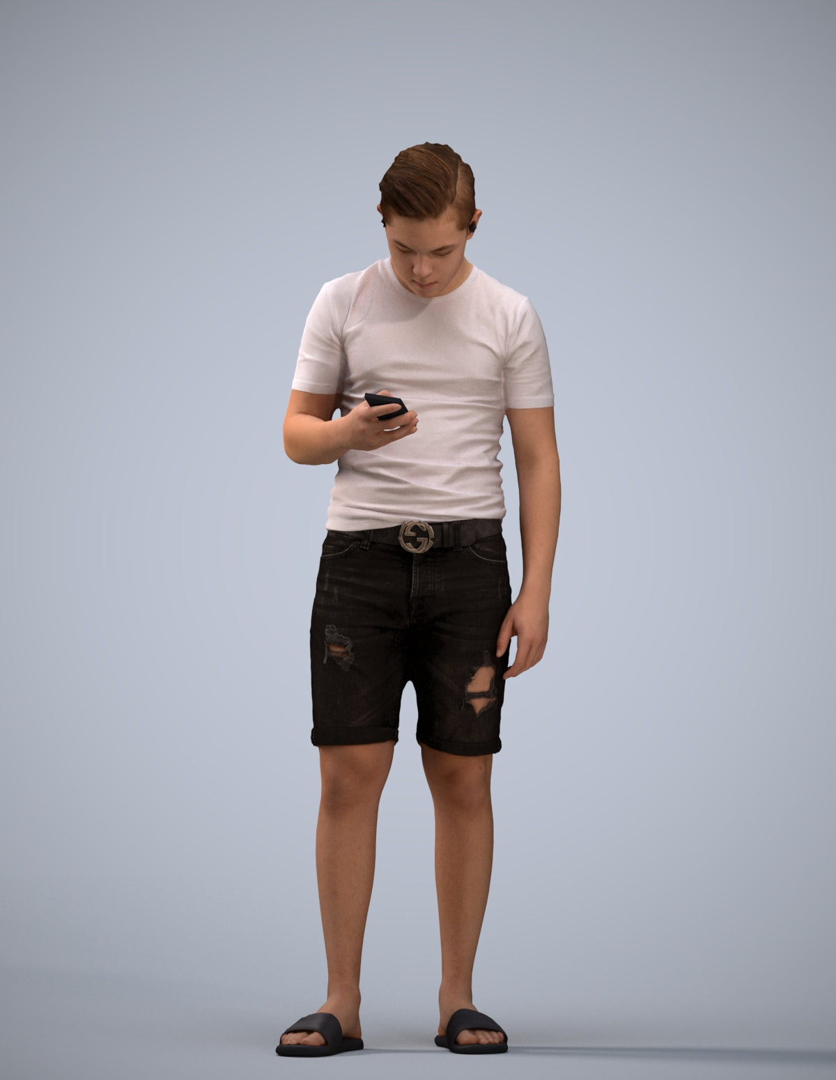3D scanned boy kids casual, photorealistic archviz people for Enscape and SketchUp