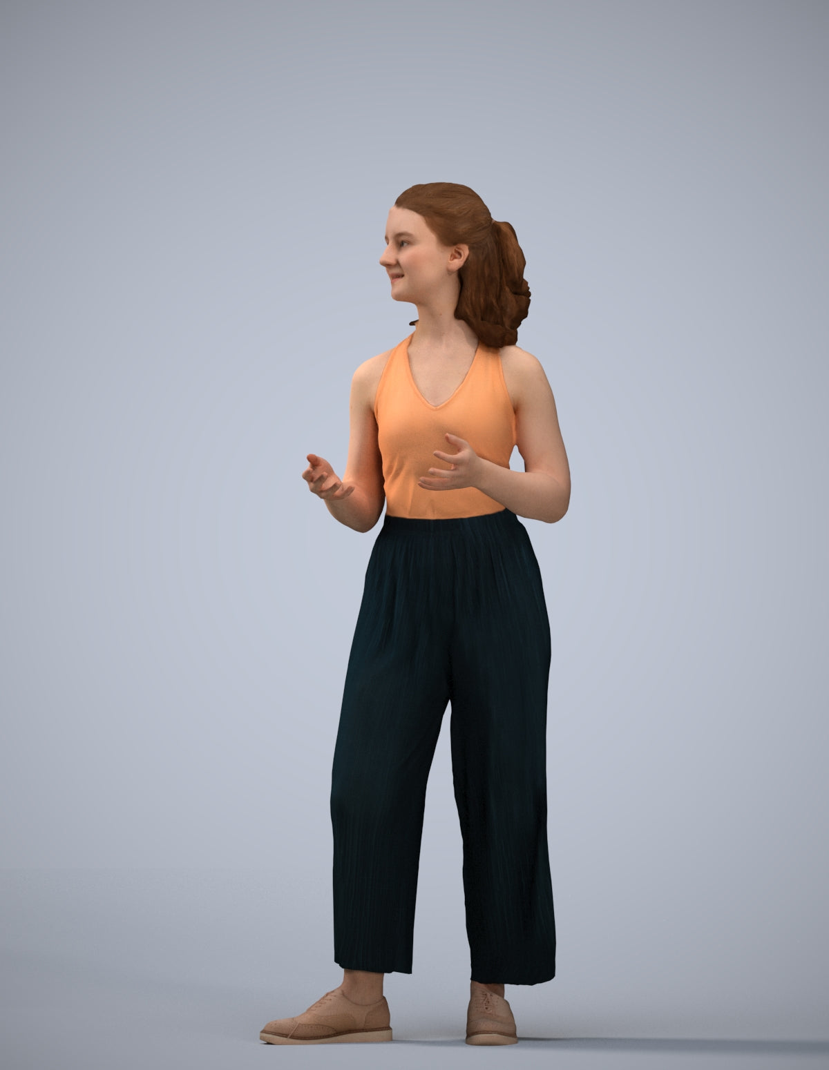 realistic 3D people girl casual kids, render-ready for V-Ray and Corona, FBX OBJ