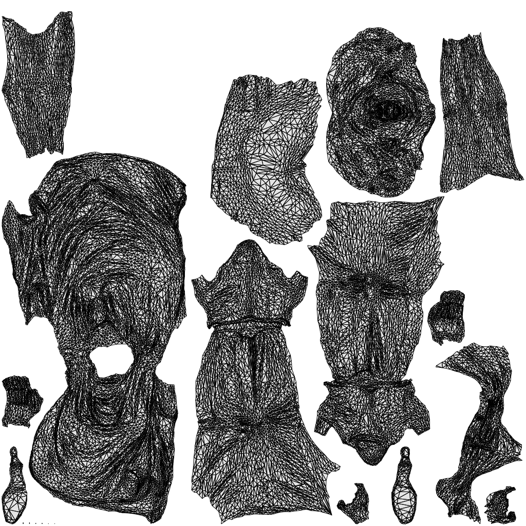 realistic 3D people woman casual sitting, render-ready for V-Ray and Corona, FBX OBJ, wireframe top-down view