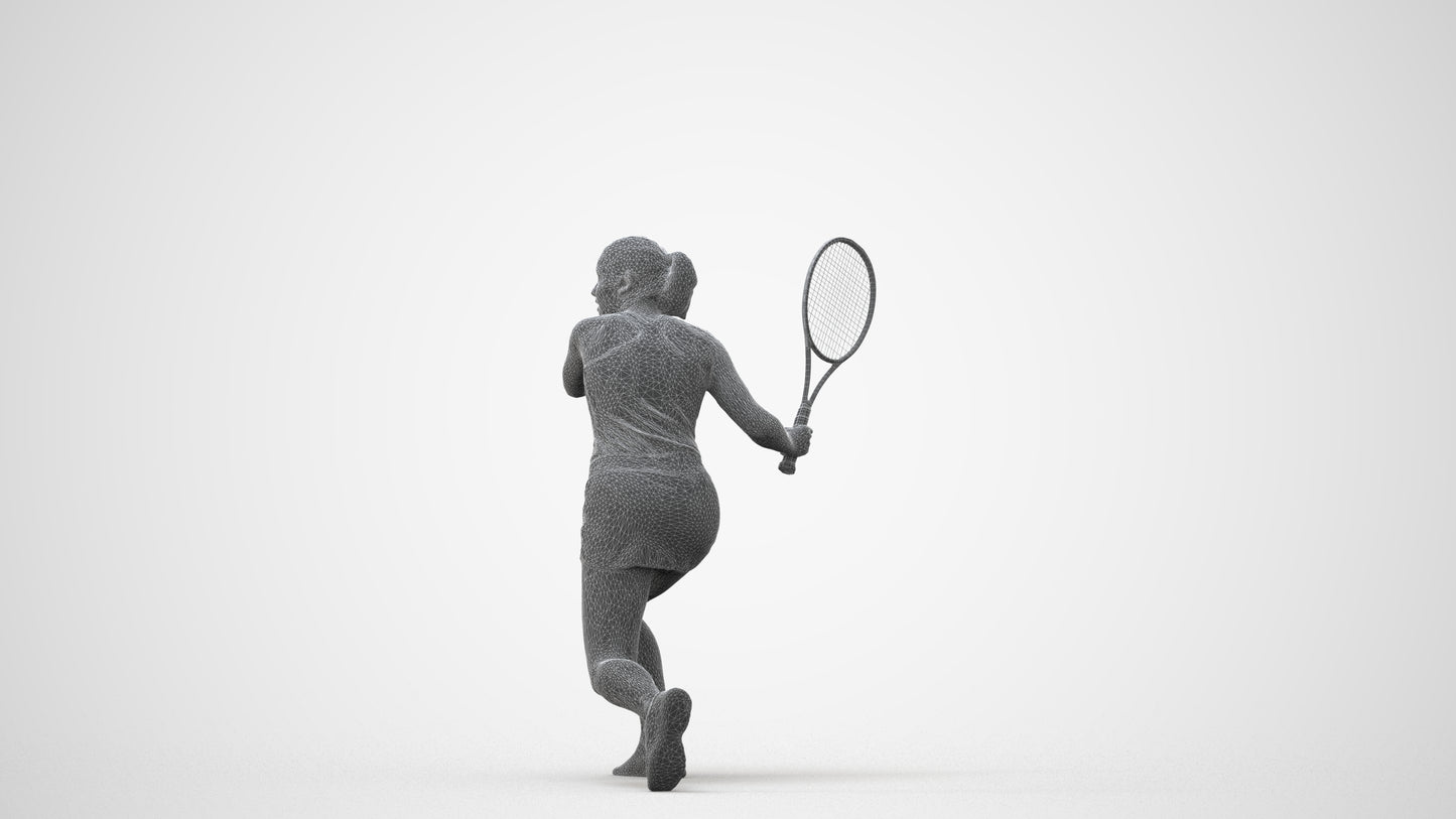 realistic 3D human girl sport, archviz people FBX OBJ for Blender, square thumbnail