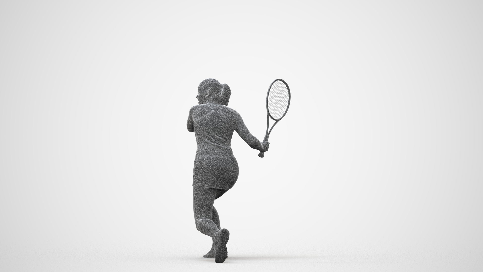 realistic 3D human girl sport, archviz people FBX OBJ for Blender, square thumbnail