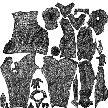 3D people model woman business standing, scanned human for 3ds Max rendering, wireframe top-down view