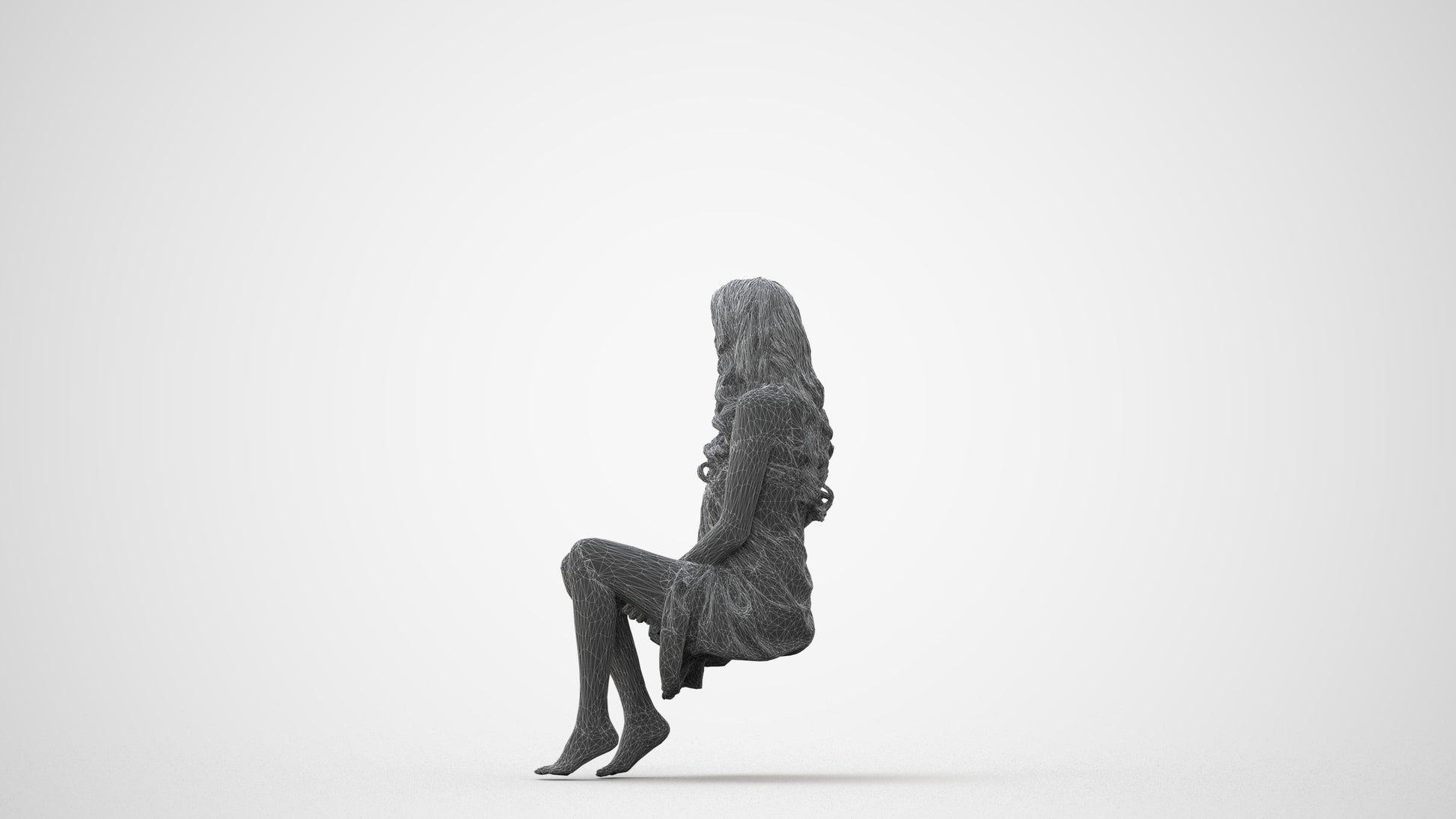 3D people model woman pool, scanned human for 3ds Max rendering, square thumbnail