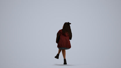 realistic 3D people woman casual sitting, render-ready for V-Ray and Corona, FBX OBJ, front view render