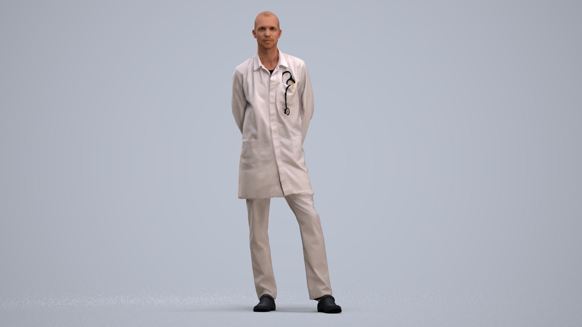 photogrammetry 3D man medical, realistic human model archviz FBX, standing pose render