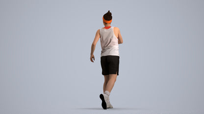 realistic 3D woman sport, scanned archviz people for Blender and 3ds Max, front view render