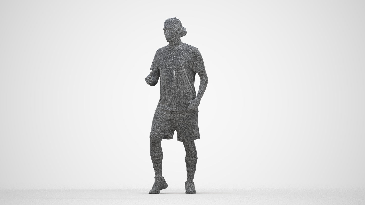 realistic 3D human man sport, archviz people FBX OBJ for Blender, wireframe back view
