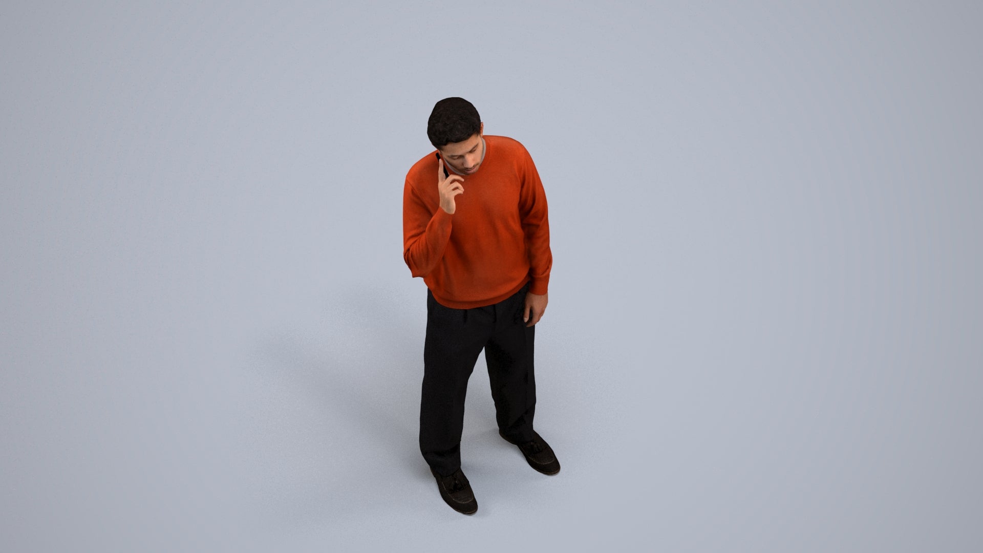 realistic 3D people man casual standing, render-ready for V-Ray and Corona, FBX OBJ, back view render