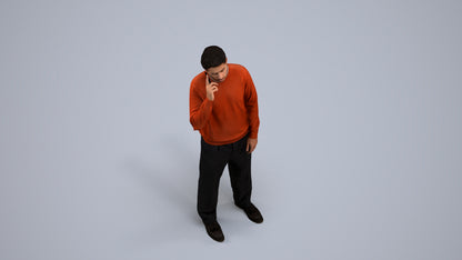 realistic 3D people man casual standing, render-ready for V-Ray and Corona, FBX OBJ, back view render