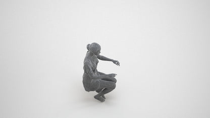 photogrammetry 3D woman bathroom, realistic human model archviz FBX, wireframe three-quarter view