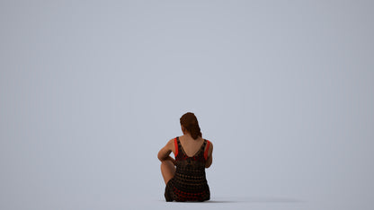 realistic 3D people woman sport pool, render-ready for V-Ray and Corona, FBX OBJ, three-quarter view render