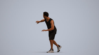 3D people model man sport, scanned human for 3ds Max rendering, standing pose render