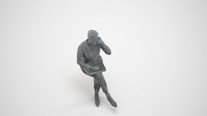 photogrammetry 3D woman business, realistic human model archviz FBX, wireframe three-quarter view