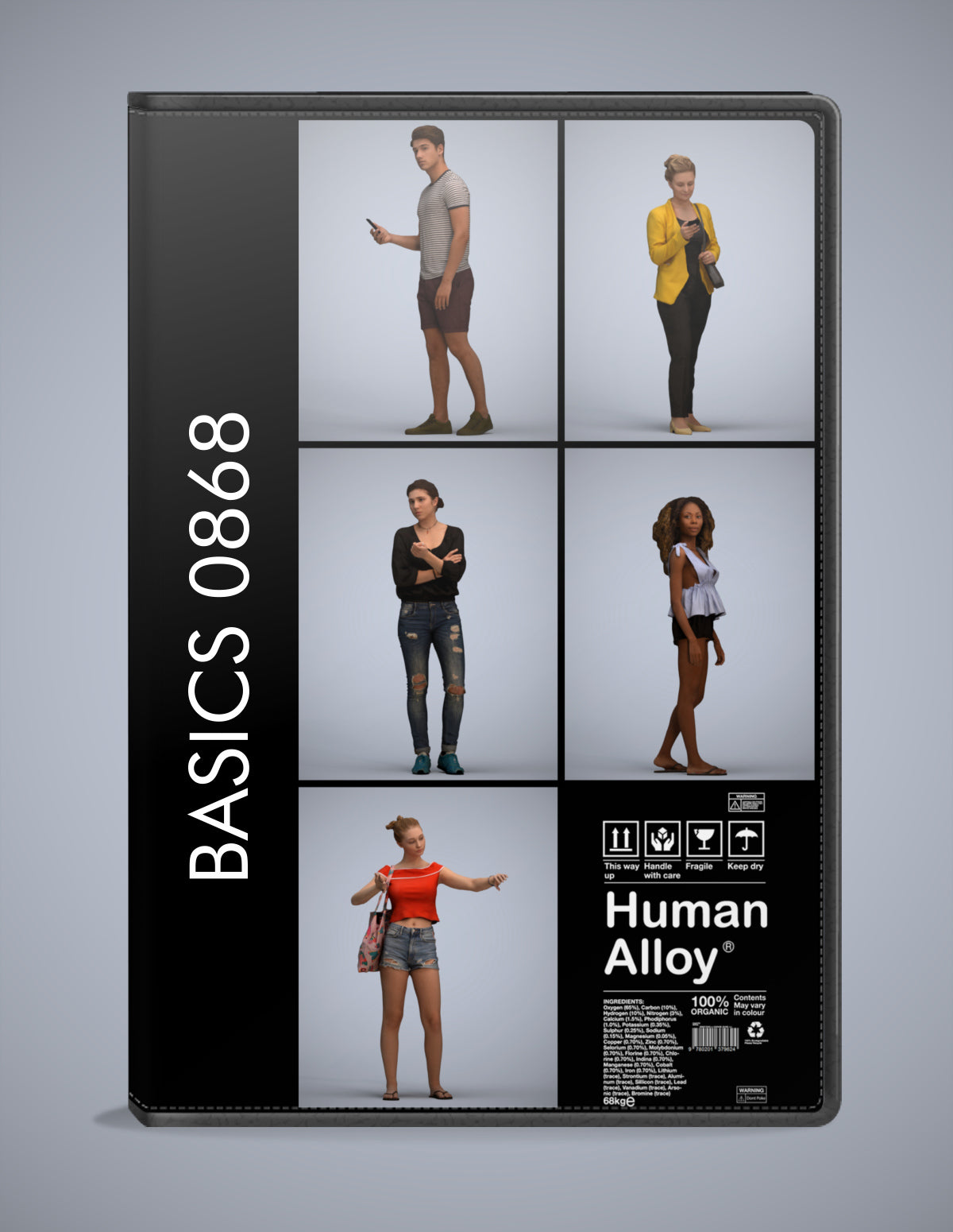 3D people models standing bundle, 5 scanned humans for 3ds Max rendering