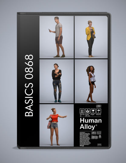 3D people models standing bundle, 5 scanned humans for 3ds Max rendering