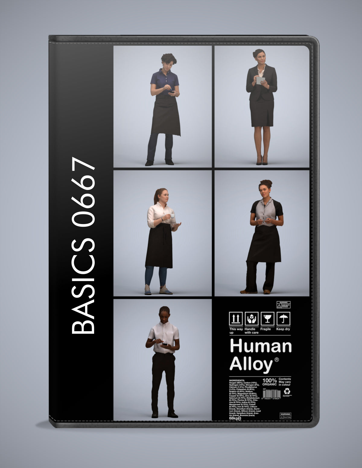 realistic 3D people hospitality set, 5 render-ready models for V-Ray and Corona