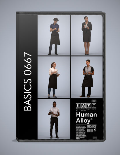 realistic 3D people hospitality set, 5 render-ready models for V-Ray and Corona