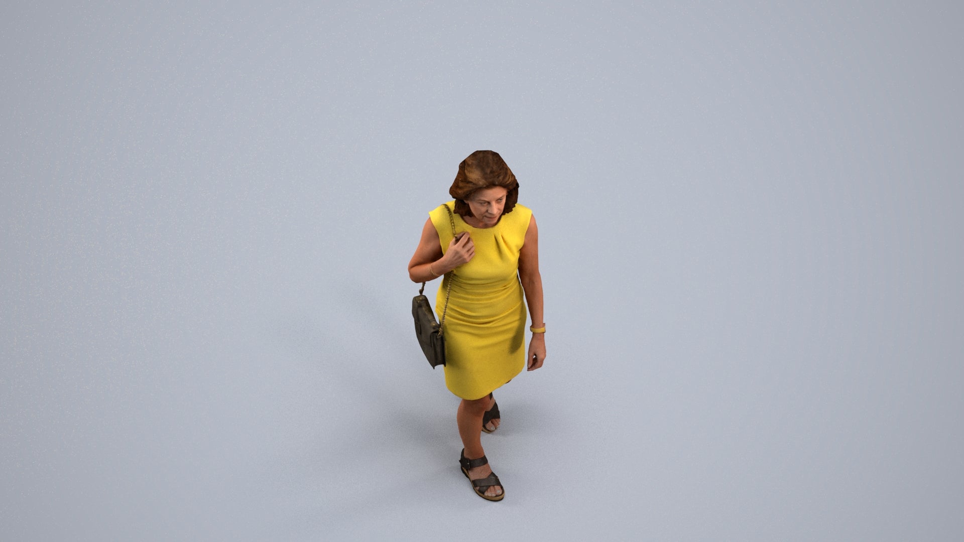 realistic 3D people woman business walking, render-ready for V-Ray and Corona, FBX OBJ, back view render