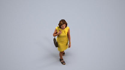 realistic 3D people woman business walking, render-ready for V-Ray and Corona, FBX OBJ, back view render
