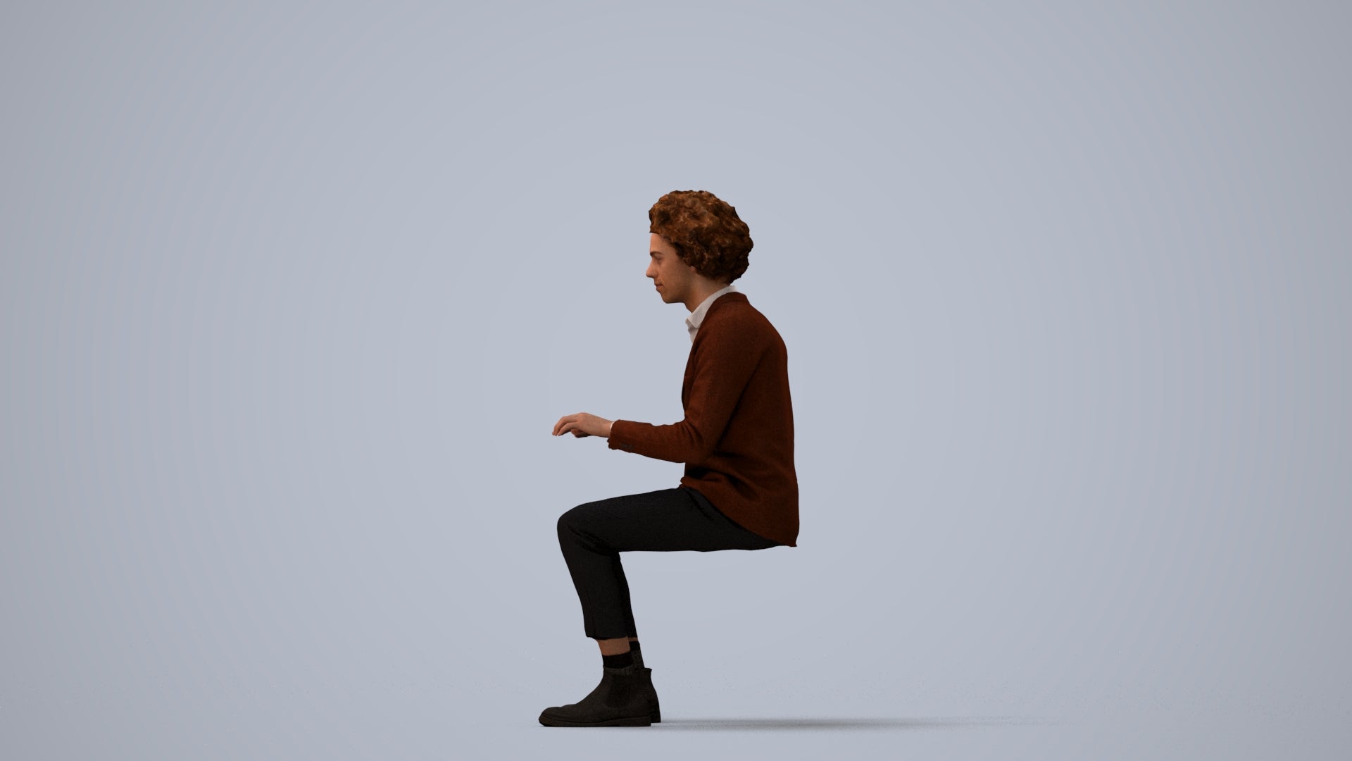 realistic 3D man business, scanned archviz people for Blender and 3ds Max, three-quarter view render