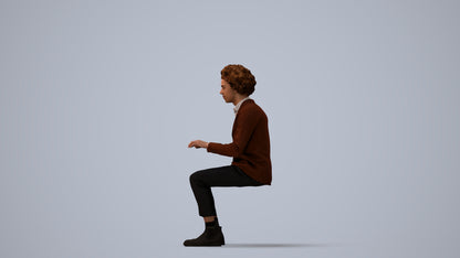 realistic 3D man business, scanned archviz people for Blender and 3ds Max, three-quarter view render