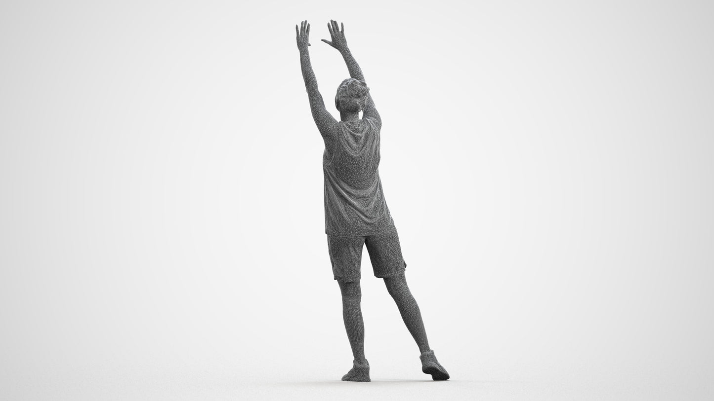 3D people model woman sport, scanned human for 3ds Max rendering, wireframe front view
