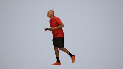 3D scanned man sport, photorealistic archviz people for Enscape and SketchUp, top-down view render