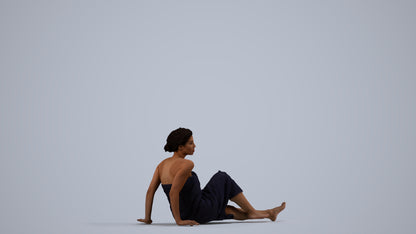 realistic 3D woman bathroom, scanned archviz people for Blender and 3ds Max, side view render