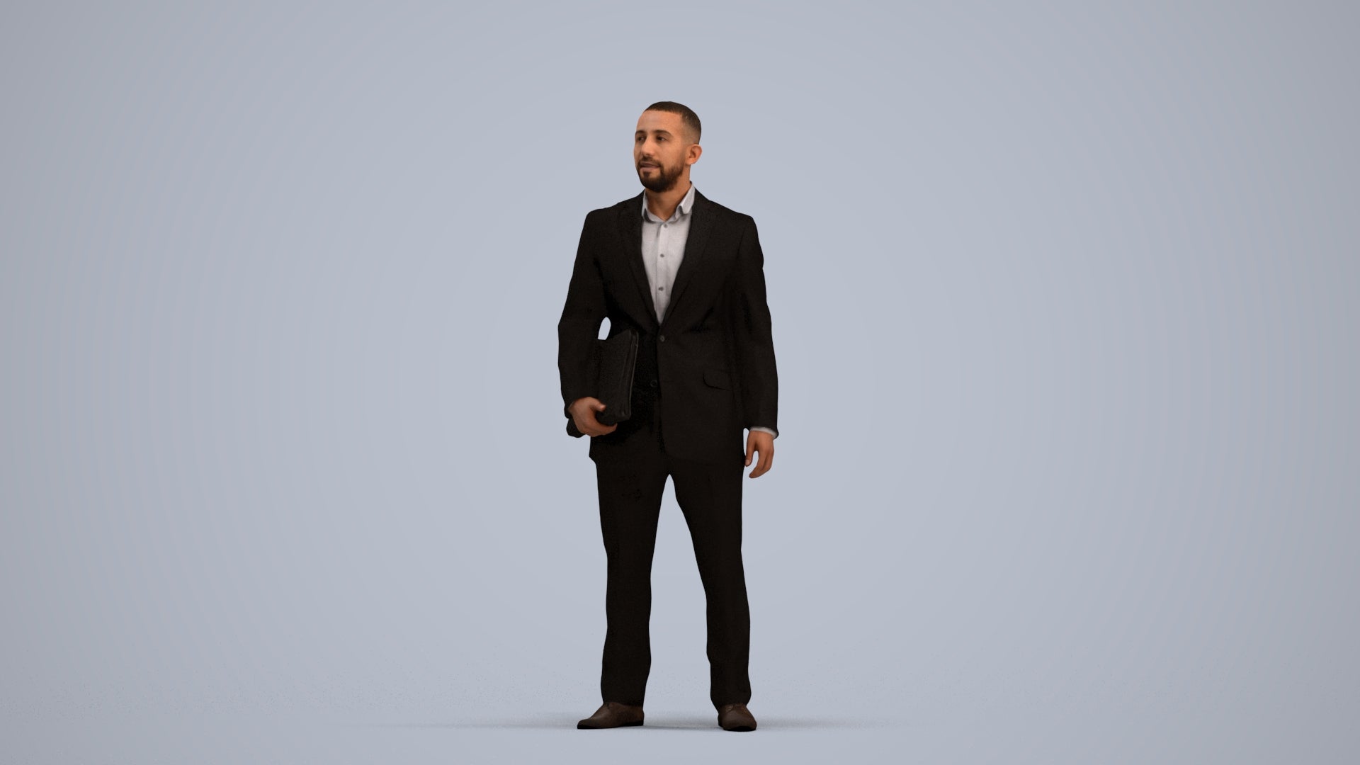 3D people model man business, scanned human for 3ds Max rendering, standing pose render