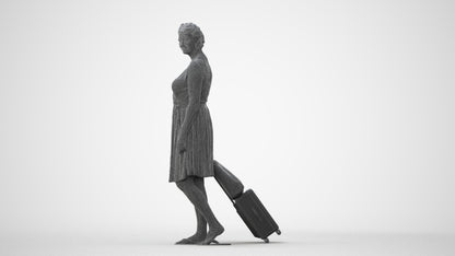 photogrammetry 3D woman casual walking, realistic human model archviz FBX, square thumbnail