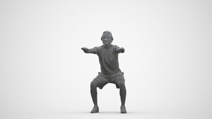 3D people model man casual sport, scanned human for 3ds Max rendering, three-quarter front view render