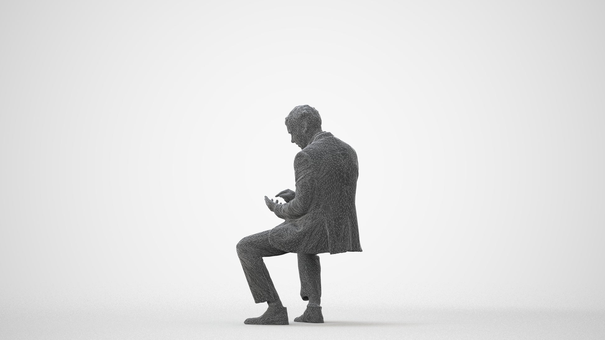 photogrammetry 3D man business, realistic human model archviz FBX, square thumbnail