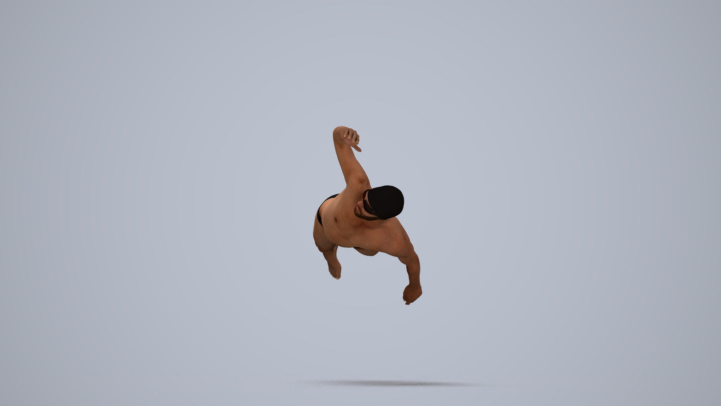 realistic 3D people man sport pool, render-ready for V-Ray and Corona, FBX OBJ, top-down view render