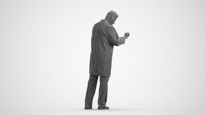 realistic 3D people man medical, render-ready for V-Ray and Corona, FBX OBJ, wireframe front view