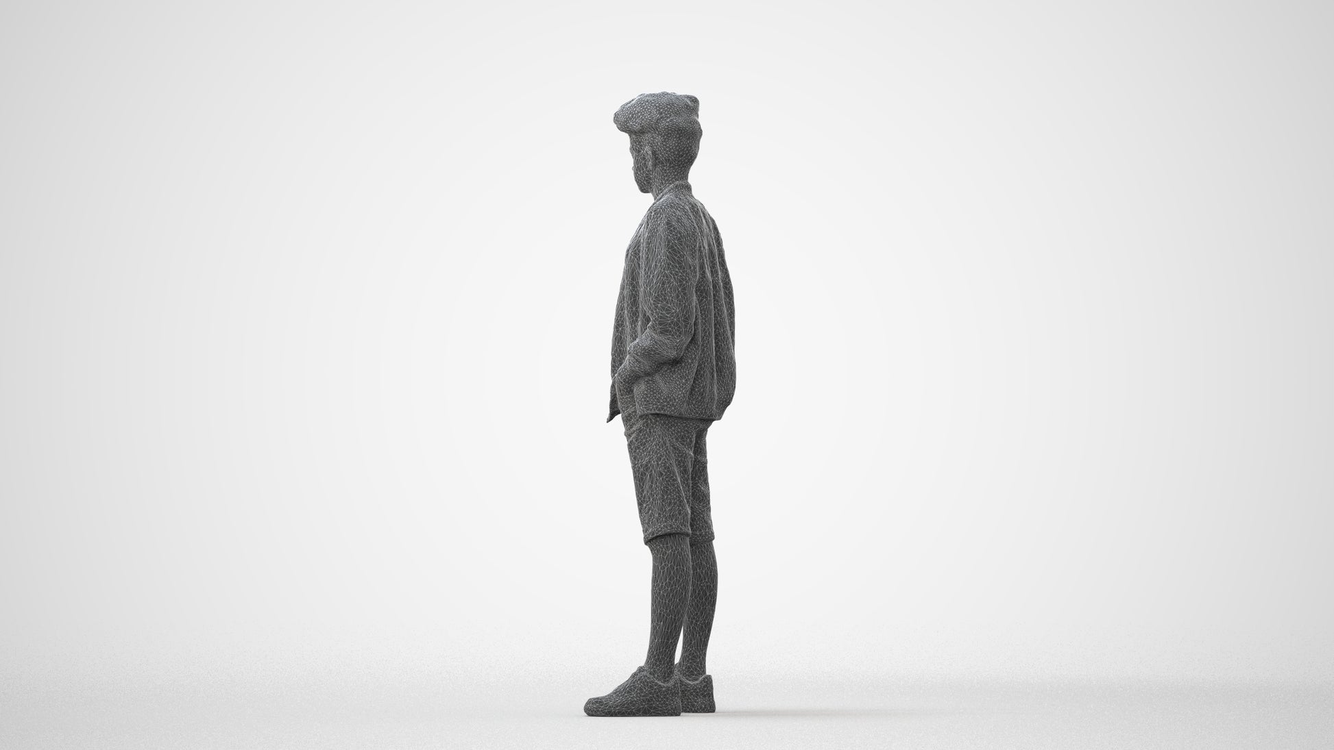 scanned 3D boy casual kids, photogrammetry people for Enscape and V-Ray, square thumbnail