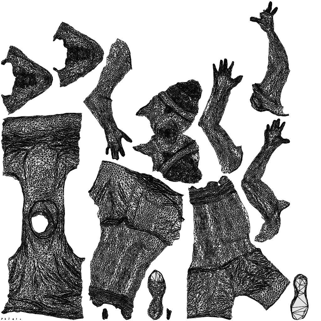 realistic 3D woman sport, scanned archviz people for Blender and 3ds Max, wireframe top-down view