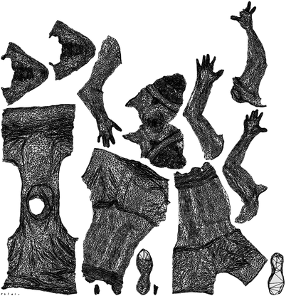 realistic 3D woman sport, scanned archviz people for Blender and 3ds Max, wireframe top-down view