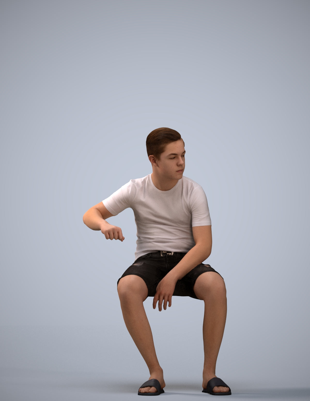 scanned 3D boy casual kids, photogrammetry people for Enscape and V-Ray