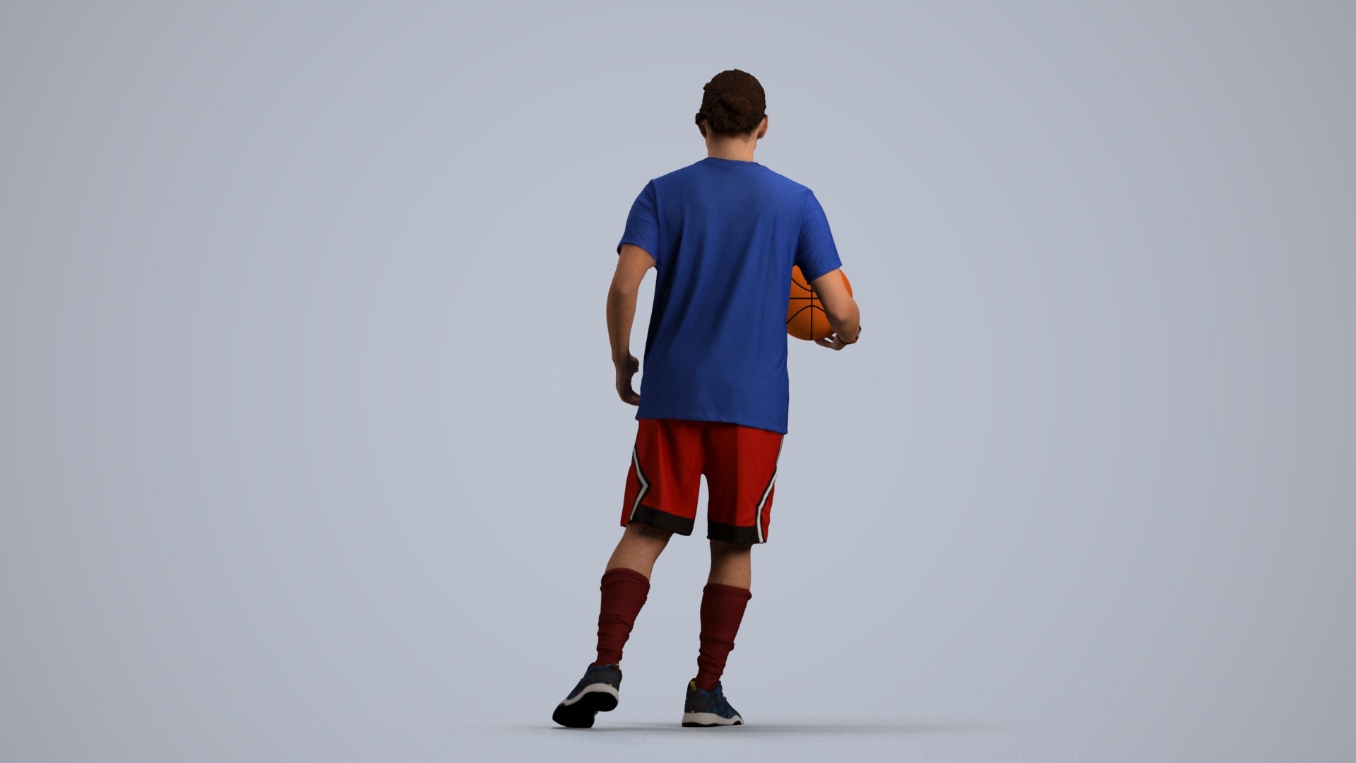 photogrammetry 3D man sport, realistic human model archviz FBX, front view render