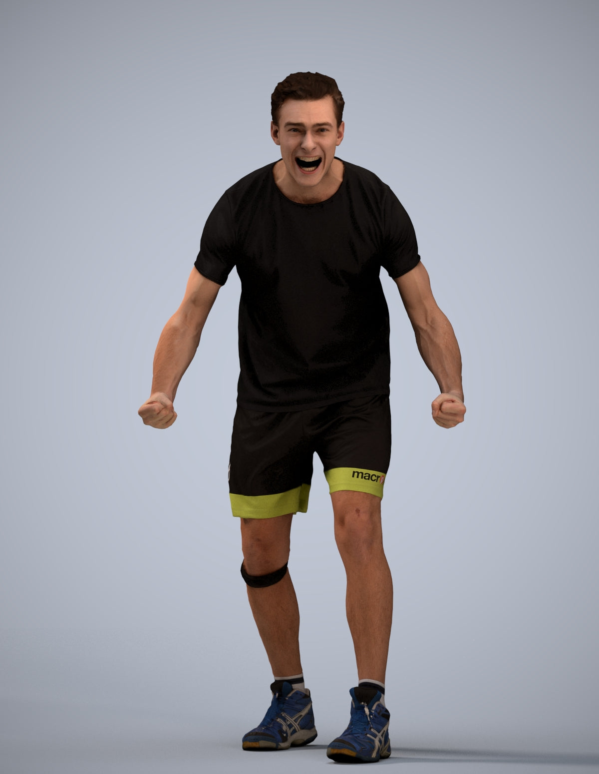 3D human model man sport, photogrammetry scanned person for archviz