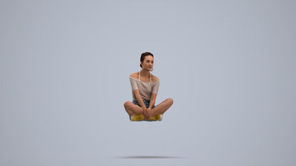 scanned 3D woman casual sitting, photogrammetry people for Enscape and V-Ray, standing pose render