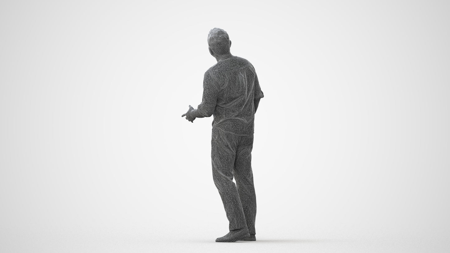 realistic 3D man casual standing, scanned archviz people for Blender and 3ds Max, square thumbnail