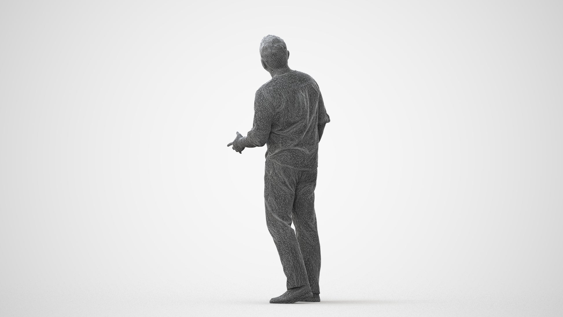 realistic 3D man casual standing, scanned archviz people for Blender and 3ds Max, square thumbnail