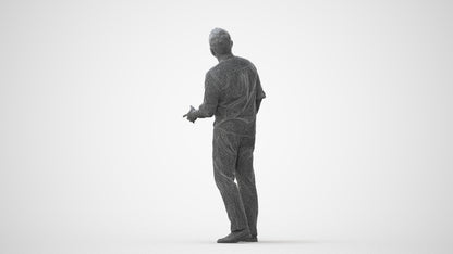 realistic 3D man casual standing, scanned archviz people for Blender and 3ds Max, square thumbnail