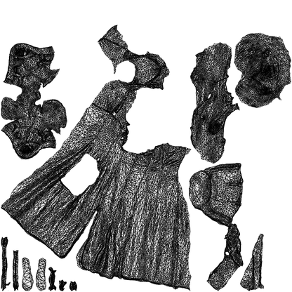 3D human model senior woman standing, photogrammetry scanned person for archviz, wireframe top-down view