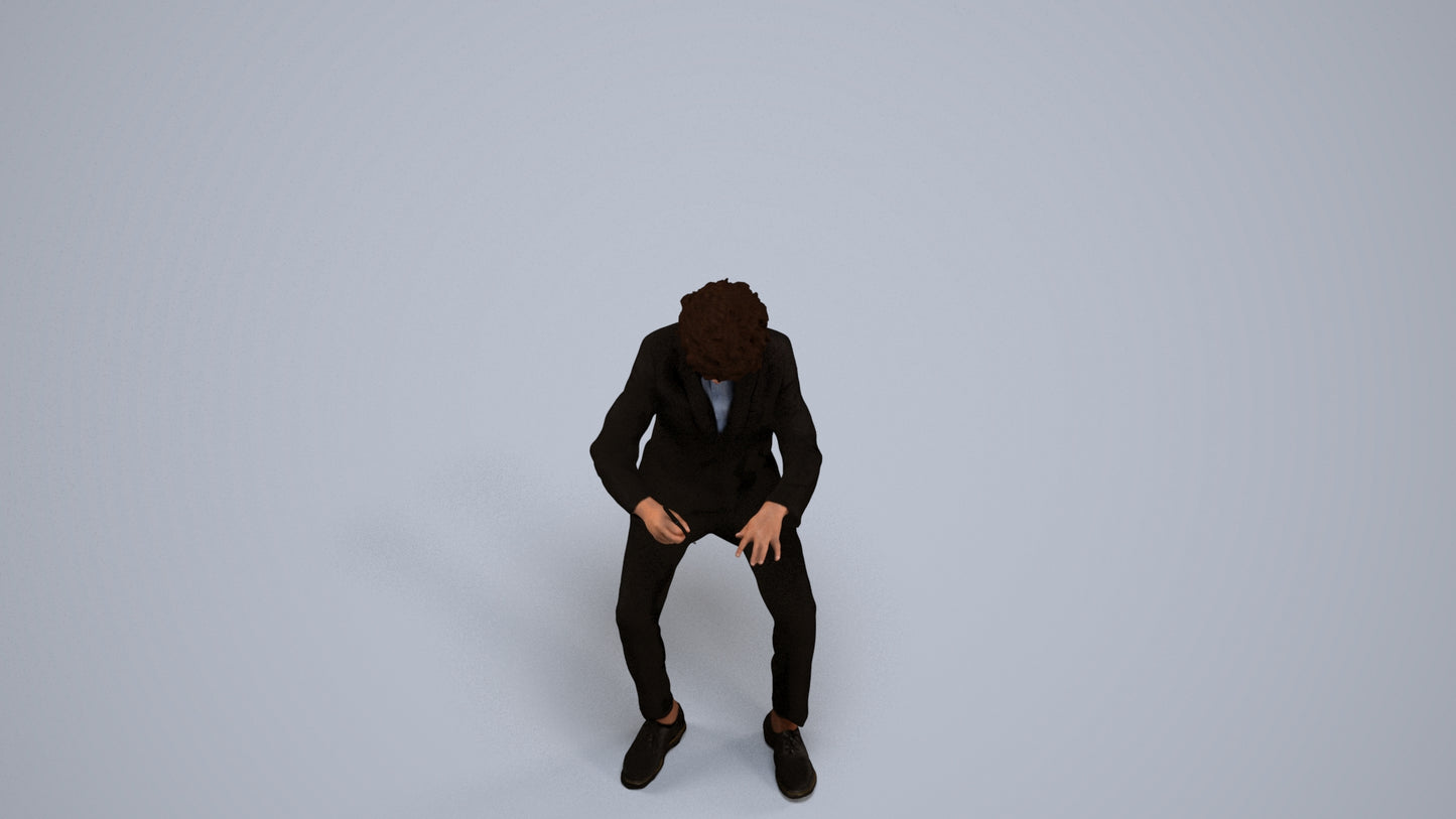 3D human model boy kids, photogrammetry scanned person for archviz, back view render
