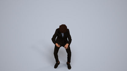 3D human model boy kids, photogrammetry scanned person for archviz, back view render